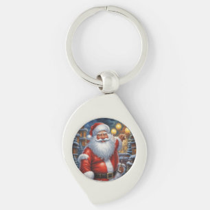 Santa Clause Merry Christmas Happy New Year Key Ring