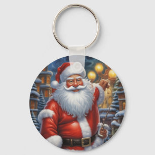 Santa Clause Merry Christmas Happy New Year Key Ring