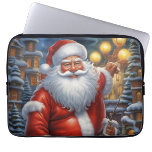 Santa Clause Merry Christmas Happy New Year Laptop Sleeve