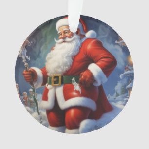 Santa Clause Merry Christmas Happy New Year Ornament