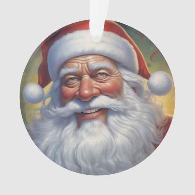 Santa Clause Merry Christmas Happy New Year Ornament (Front)
