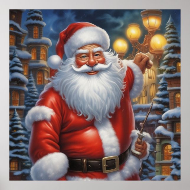 Santa Clause Merry Christmas Happy New Year Poster (Front)