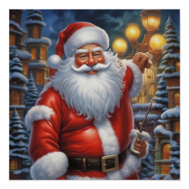 Santa Clause Merry Christmas Happy New Year Poster (Front)