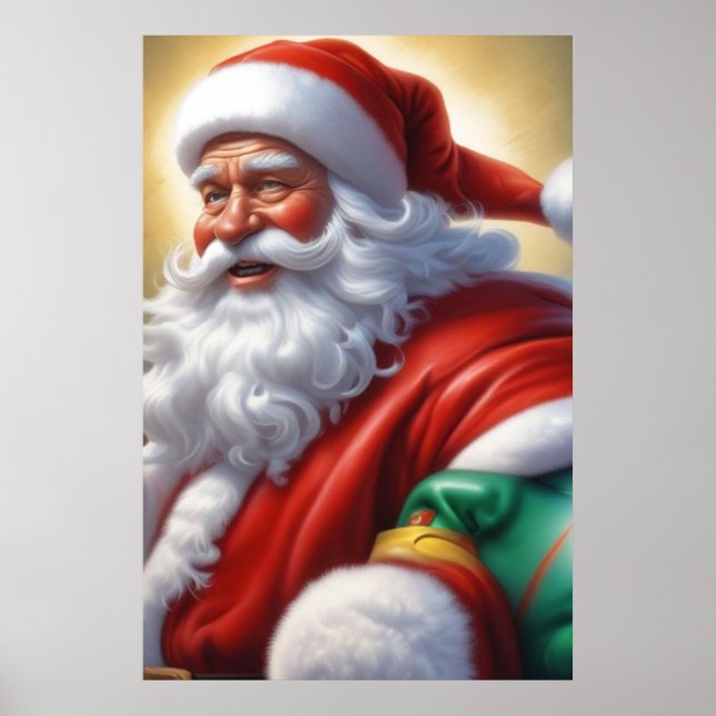 Santa Clause Merry Christmas Happy New Year Poster (Front)