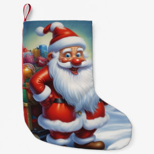 Santa Clause Merry Christmas Happy New Year Small Christmas Stocking