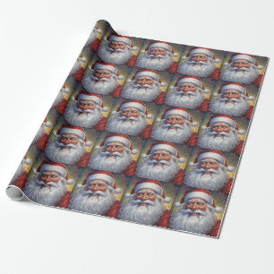 Santa Clause Merry Christmas Happy New Year Wrapping Paper