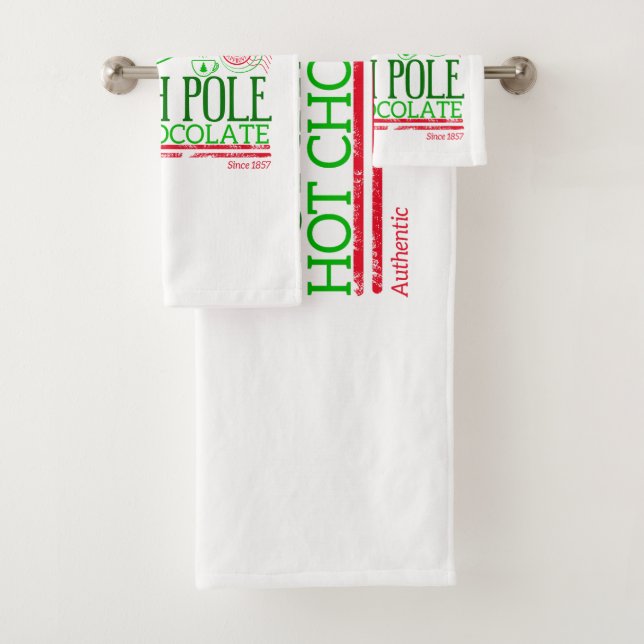 Santa Clause North Pole Hot Chocolate Bath Towel Set (Insitu)