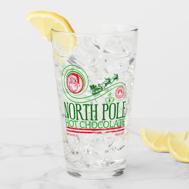 Santa Clause North Pole Hot Chocolate Glass (Front Ice)