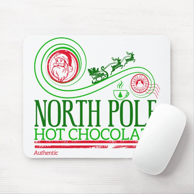 Santa Clause North Pole Hot Chocolate Mouse Mat (With Mouse)