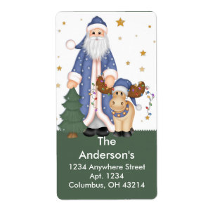 Santa Clause & Reindeer Return Address Labels