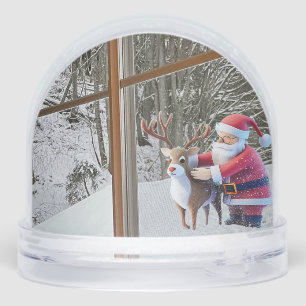 Santa Clause & Rudolf Christmas Snow Globe