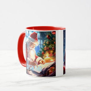 Santa Clause, Santa Clause Checking His List, Mug