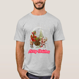 Santa clause spreading peace love on Christmas T-Shirt