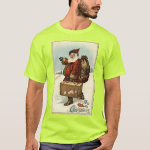 Santa Clause Suitcase Postcard T-Shirt