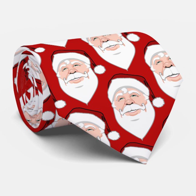 Santa Clause Tie Festive Christmas Neckties & Gift (Rolled)