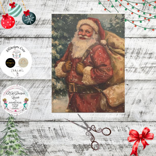Santa Clause Vintage Decoupage Tissue Paper