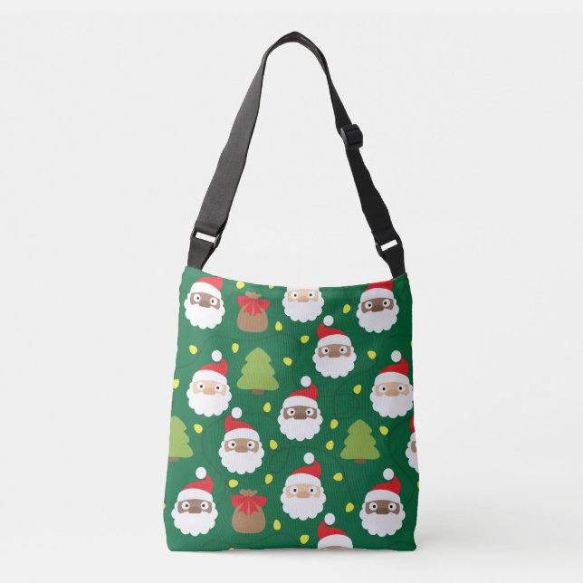 Santa Clauses Pattern Crossbody Bag (Front)