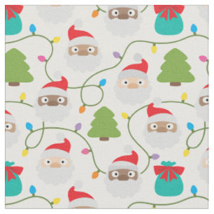 Santa Clauses Pattern Fabric