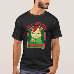Santa Claw  Spikey  Anti Christmas Cat or Kitten T-Shirt