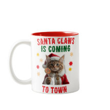 Santa Claws Cat Christmas Mug