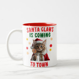 Santa Claws Cat Christmas Mug