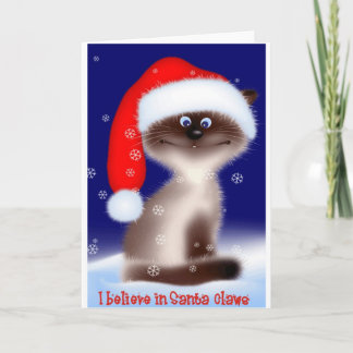 Santa Claws Cat Holiday Card