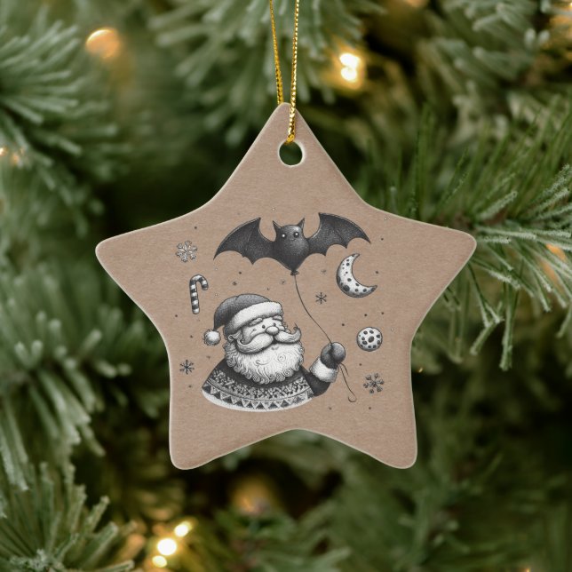 Santa Claws Ceramic Tree Decoration (Tree)