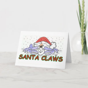 Santa CLAWS Christmas Crab Holiday Card
