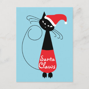 Santa Claws Christmas Holiday Postcard