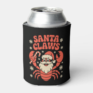 Santa Claws Christmas Lobster Candy Cane Xmas Hat Can Cooler