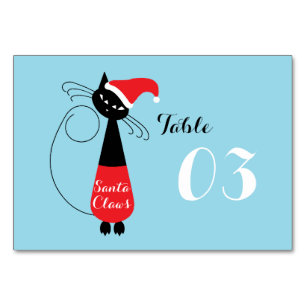 Santa Claws Christmas Number Table Number