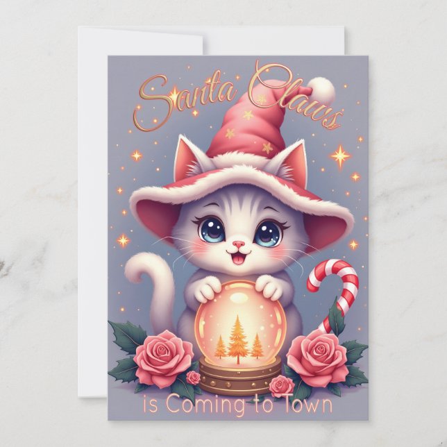 Santa Claws – Cute Holiday Cat Design Card (Front)