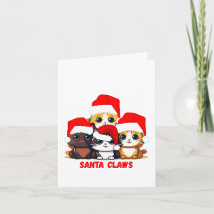 Santa Claws Cute Kittens Dressed like Santa Holiday Card