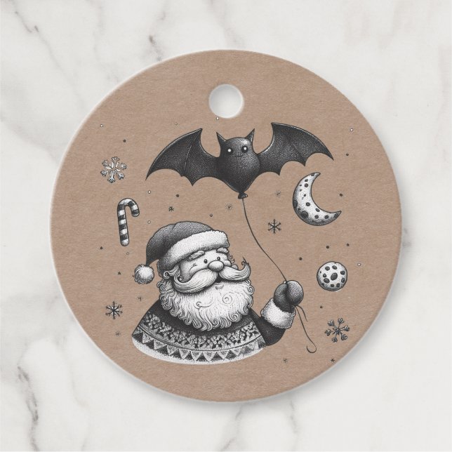 Santa Claws Favour Tags (Front)