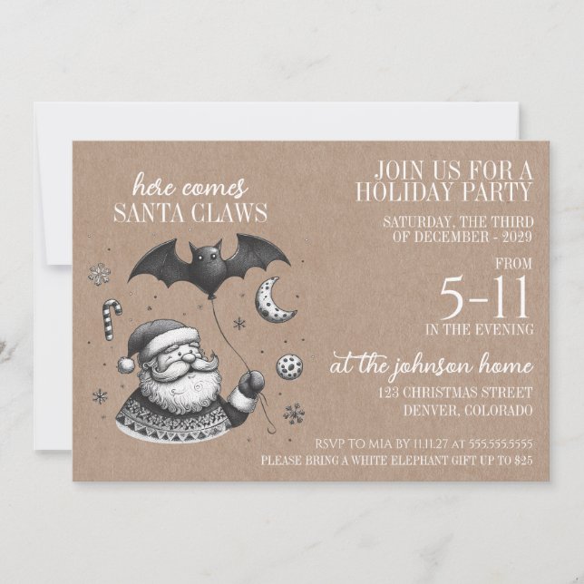 Santa Claws Invitation (Front)