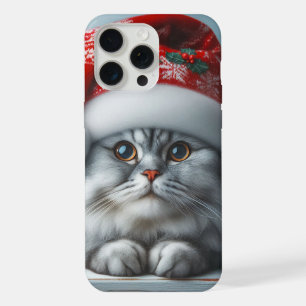 Santa Claws is Coming To Town - Festive Kitty Cat iPhone 15 Pro Max Case