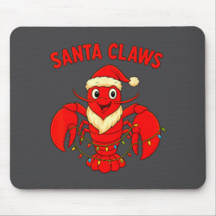 Santa Claws Lobster Christmas Lights Holiday Desig Mouse Mat