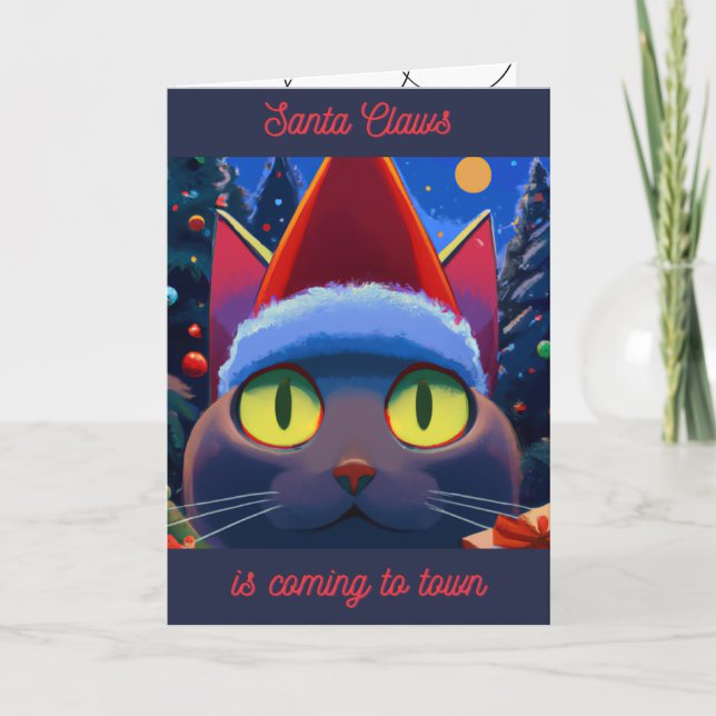 Santa Claws on Christmas Cards (Front)