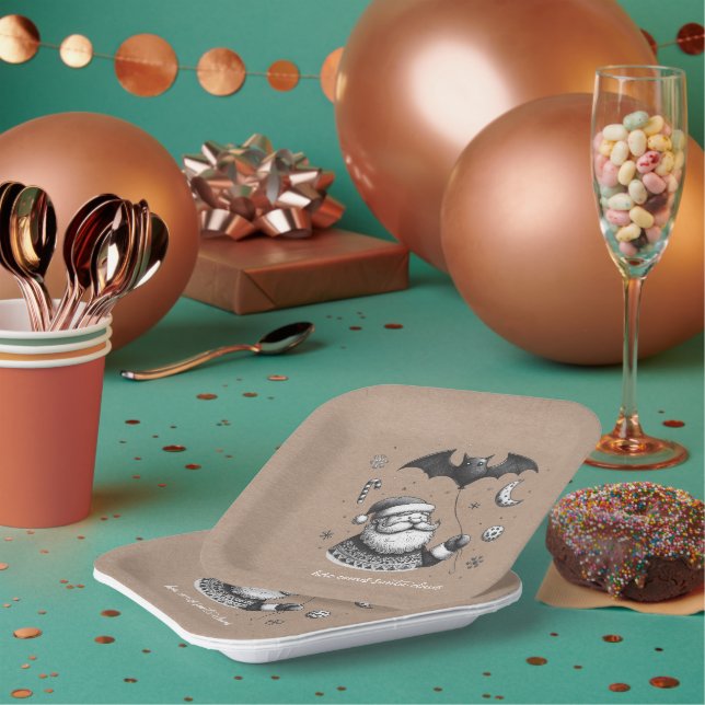 Santa Claws Paper Plate (Multi)