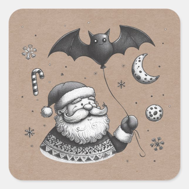 Santa Claws Square Sticker (Front)