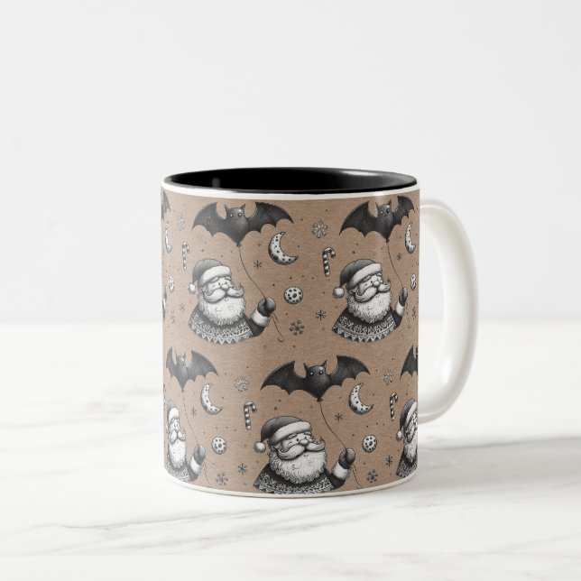 Santa Claws Two-Tone Coffee Mug (Front Right)