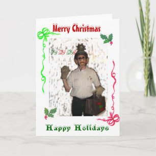 Santa Clod Merry Christmas Holiday Card