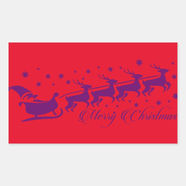 Santa clous rectangular sticker (Front)