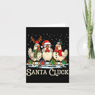 Santa Cluck Chicken Christmas Farm Animal Funny Card