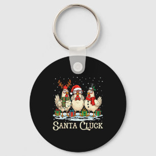 Santa Cluck Chicken Christmas Farm Animal Funny  Key Ring