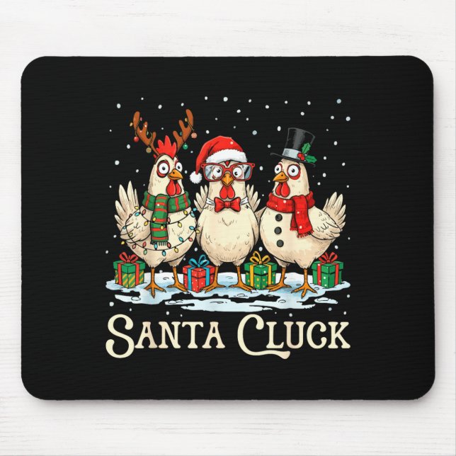 Santa Cluck Chicken Christmas Farm Animal Funny  Mouse Mat (Front)