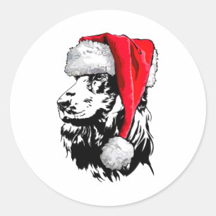 Santa Cocker Spaniel Dog Christmas Wilsigns Classic Round Sticker