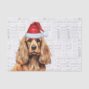 Santa Cocker Spaniel Dog Festive Christmas Holiday Tissue Paper