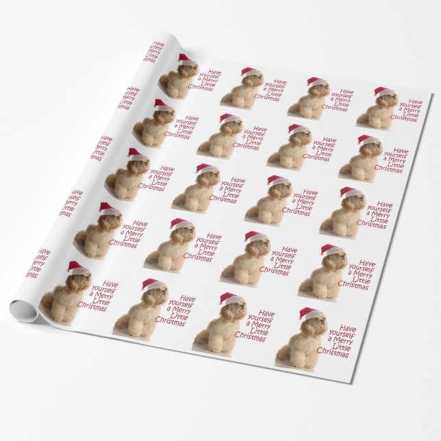 Santa Cocker Spaniel Wrapping Paper (Unrolled)