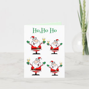 Santa Cocktail Ho Ho Ho Funny Christmas Cheers   Card